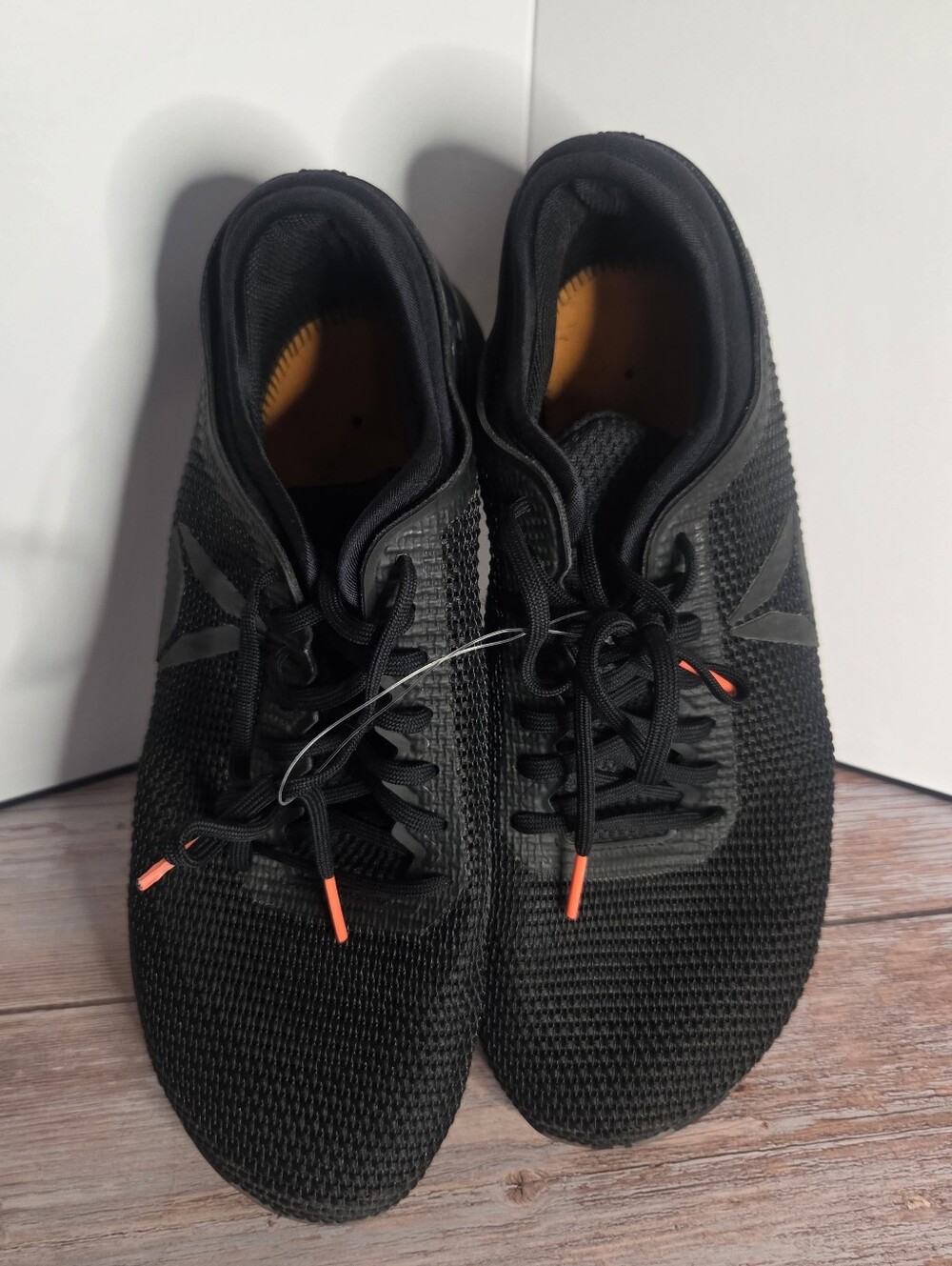 Reebok Black Crossfit Performance Sneakers with Orange Accents